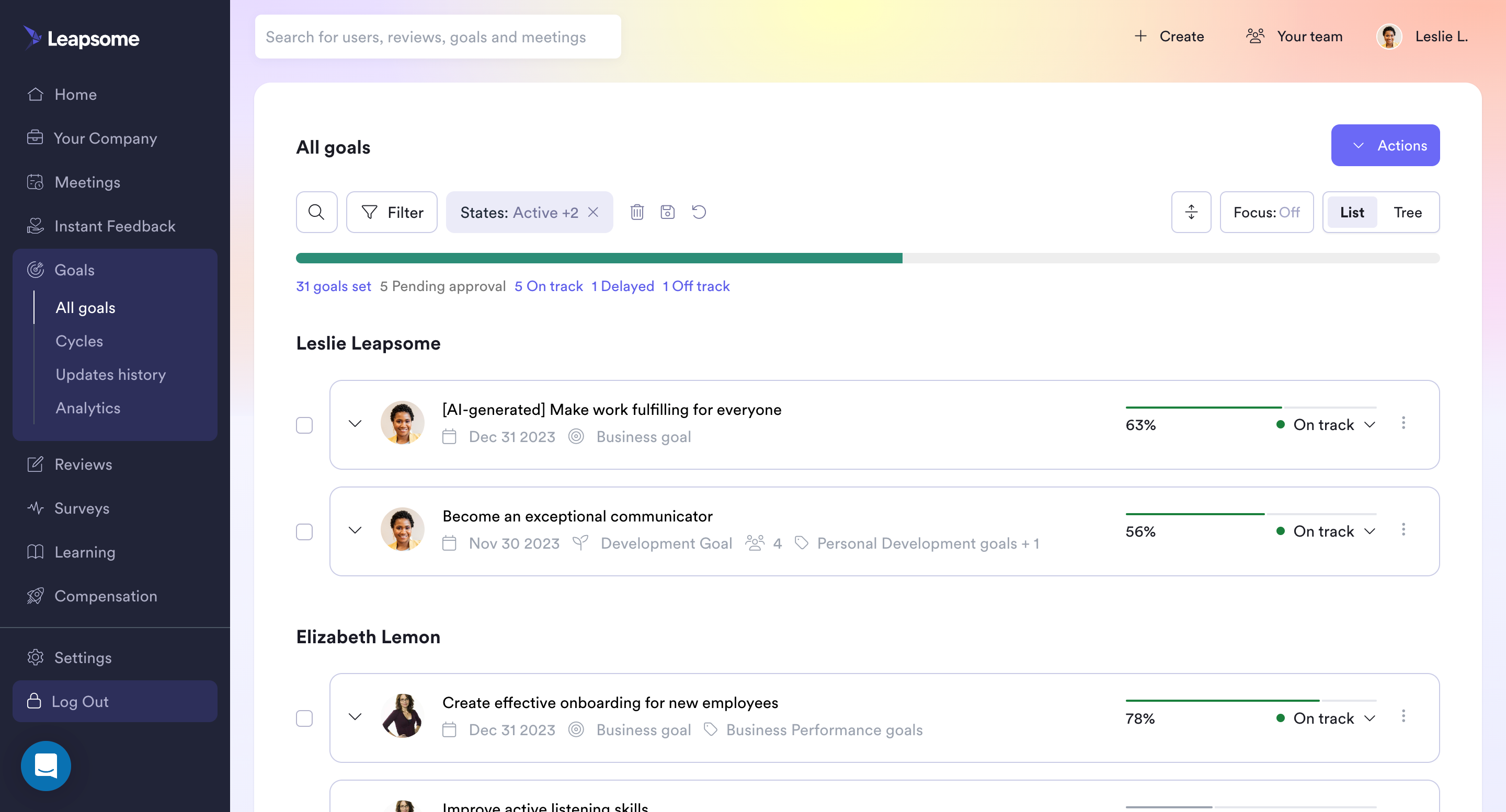 Standard OKR Dashboard