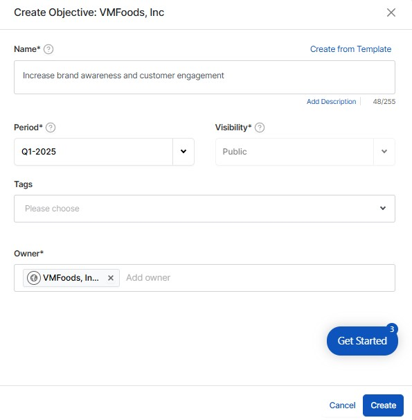 Setting Objectives OKR Tool