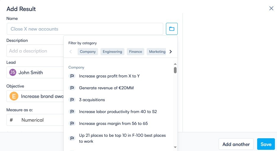 Adding Key Results using an AI-enabled OKR Tool
