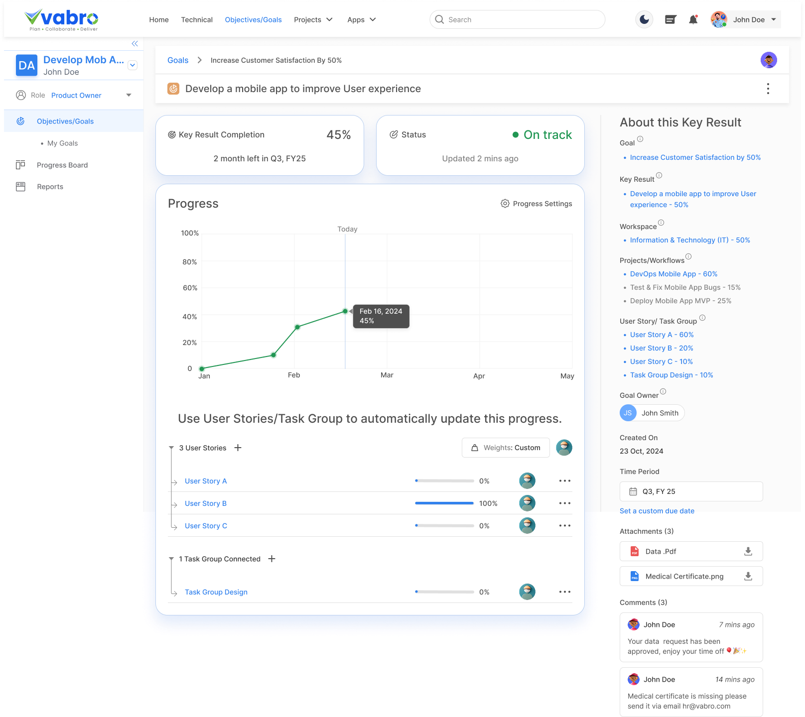 Aligning OKRs with User Stories or Task Groups in DevOps